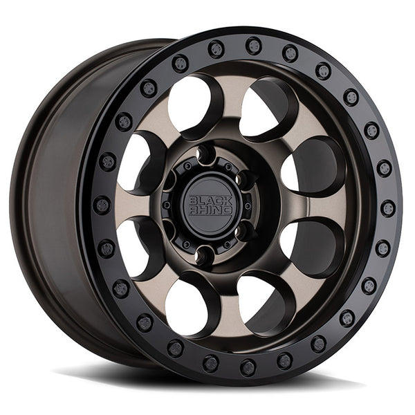 17x8.5 Black Rhino Riot Satin Black w/ Black Lip