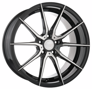 Staggered full Set - (2) 22x10 Avant Garde M652 Gloss Black Machined (Rotary Forged) (2) 22x11 Avant Garde M652 Gloss Black Machined (Rotary Forged)