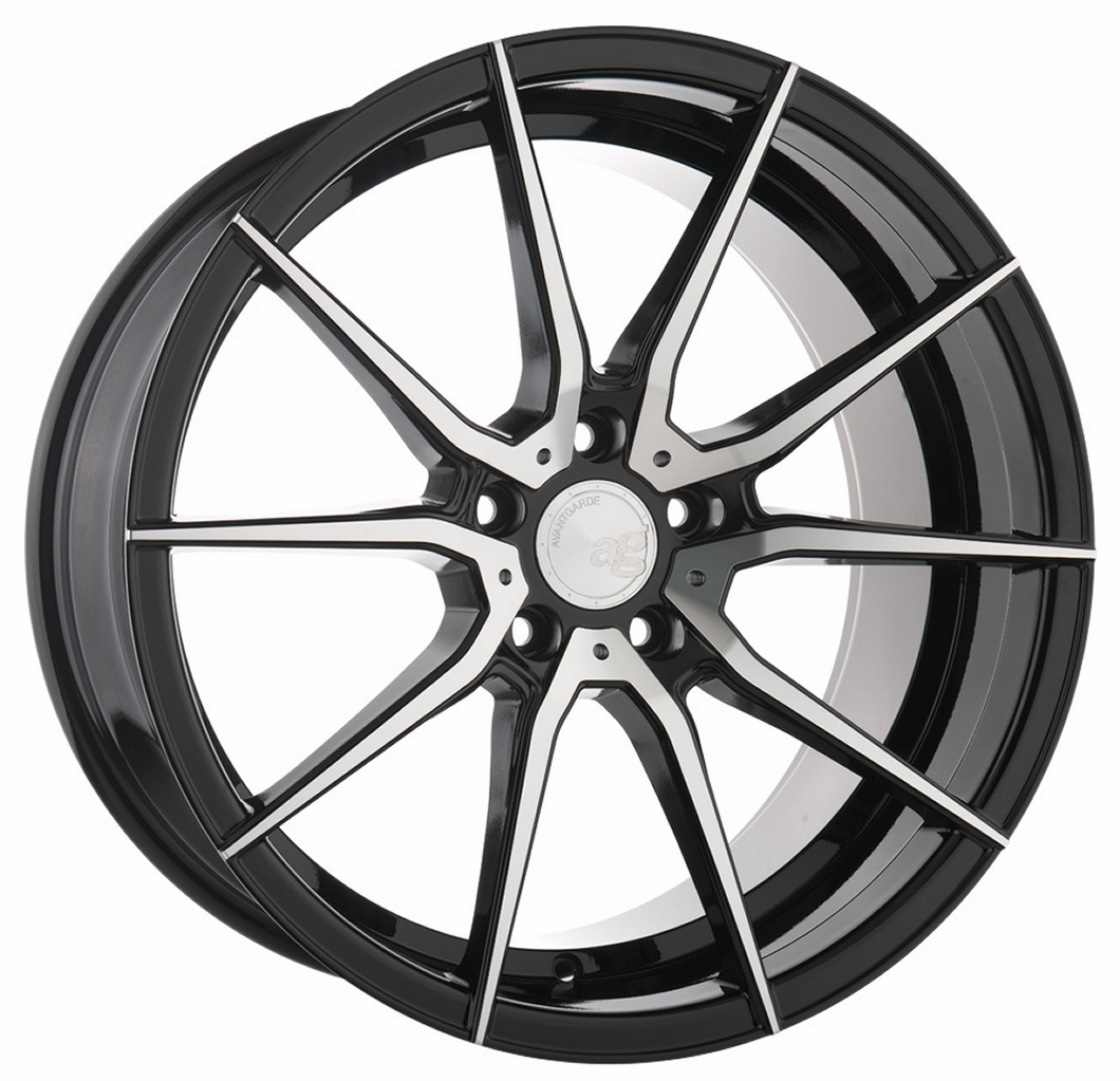 Staggered full Set - (2) 22x10 Avant Garde M652 Gloss Black Machined (Rotary Forged) (2) 22x11 Avant Garde M652 Gloss Black Machined (Rotary Forged)