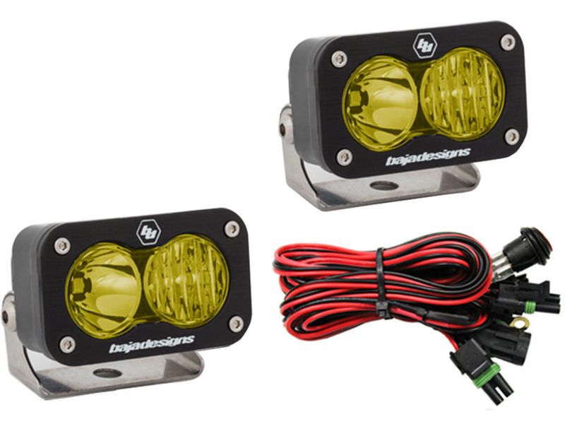 Baja Designs S2 Sport Led Lights Driving/Spot Beam Combo Pair Amber
