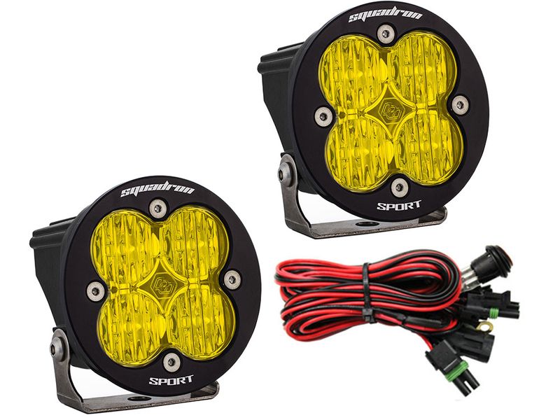 Baja Designs Squadron-R Sport Led Lights Driving Beam Pair Amber