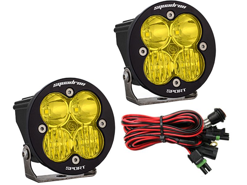 Baja Designs Squadron-R Sport Led Lights Driving/Spot Beam Combo Pair Amber