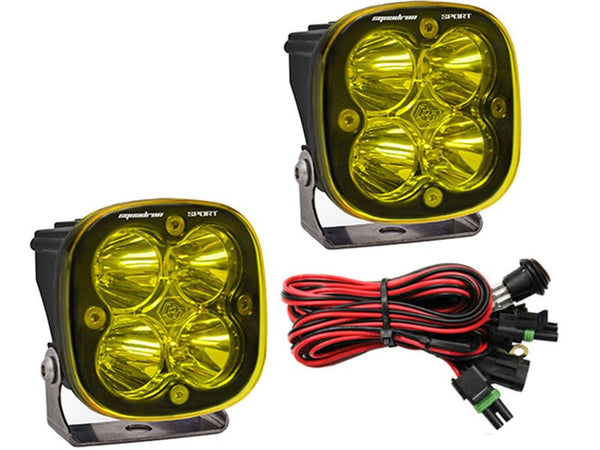 Baja Designs Squadron Sport Led Lights Flood Beam Pair Amber
