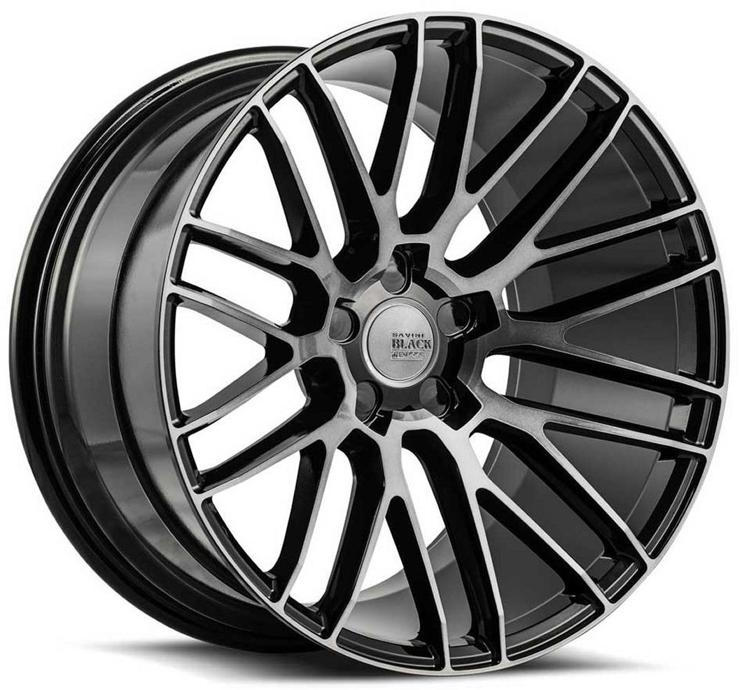 20x10.5 Savini Black Di Forza BM13 Gloss Black w/ Double Dark Tint Face (Concave)