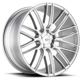 Staggered full Set - (2) 20x8.5 Savini Black Di Forza BM13 Brushed Silver (Concave) (2) 20x10.5 Savini Black Di Forza BM13 Brushed Silver (Concave)