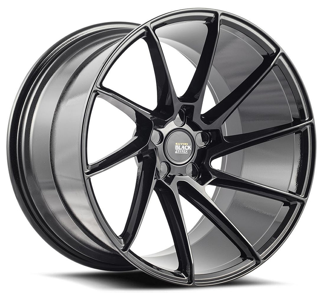 20x10 Savini Black Di Forza BM15 Gloss Black (True Directional)