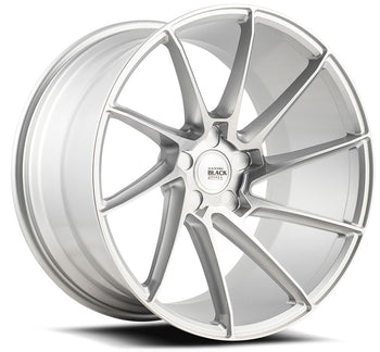 Staggered full Set - (2) 20x10 Savini Black Di Forza BM15 Brushed Silver (True Directional) (2) 20x11 Savini Black Di Forza BM15 Brushed Silver (True Directional)