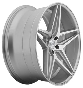Staggered full Set - (2) 22x9 Blaque Diamond BD-8 Gloss Silver Machined (2) 22x10.5 Blaque Diamond BD-8 Gloss Silver Machined