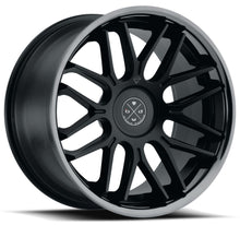 Staggered full Set - (2) 22x9 Blaque Diamond BD-27 Satin Black w/ Black Chrome Stainless Steel Lip (2) 20x11 Blaque Diamond BD-27 Satin Black w/ Black Chrome Stainless Steel Lip