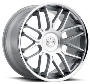 20x11 Blaque Diamond BD-27 Silver Machined Face w/ Chrome Stainless Steel Lip