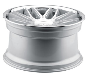 20x11 Blaque Diamond BD-27 Silver Machined Face w/ Chrome Stainless Steel Lip