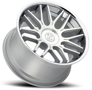 20x11 Blaque Diamond BD-27 Silver Machined Face w/ Chrome Stainless Steel Lip
