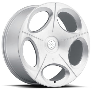 Staggered full Set - (2) 22x9 Blaque Diamond BD-77 Silver w/ Brushed Face (2) 22x10.5 Blaque Diamond BD-77 Silver w/ Brushed Face