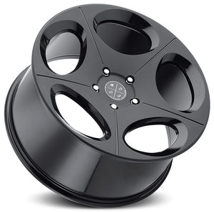 Staggered full Set - (2) 22x9 Blaque Diamond BD-77 Two Tone Black (2) 22x10.5 Blaque Diamond BD-77 Two Tone Black