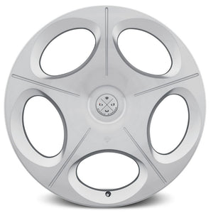Staggered full Set - (2) 20x9 Blaque Diamond BD-77 Silver w/ Brushed Face (2) 20x10 Blaque Diamond BD-77 Silver w/ Brushed Face