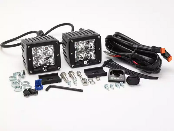KC Hilites C-Series Cube Lights Amber Spot Beam Pair
