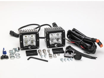 KC Hilites C-Series Cube Lights White Spot Beam Pair