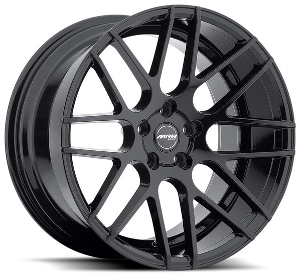 Staggered full Set - (2) 19x9.5 MRR Ground Force GF07 Gloss Black (2) 19x10.5 MRR Ground Force GF07 Gloss Black