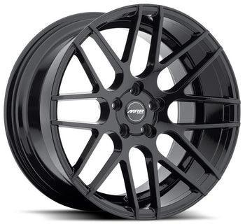 Staggered full Set - (2) 18x8 MRR Ground Force GF07 Gloss Black (2) 18x9 MRR Ground Force GF07 Gloss Black