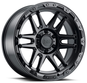 17x8.5 Black Rhino Apache Matte Black w/ Black Bolts