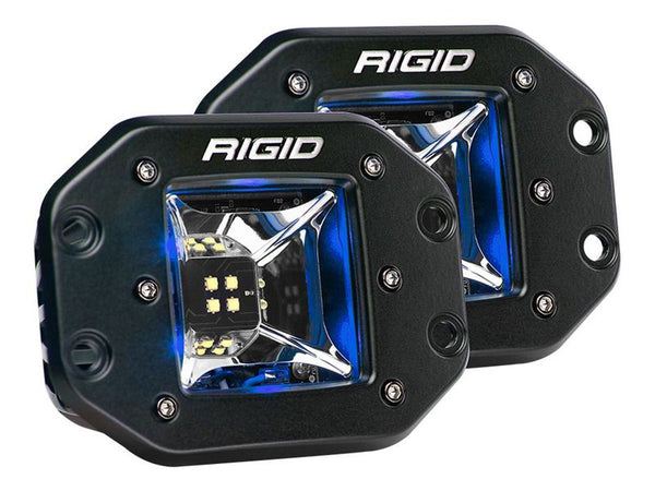 Rigid Radiance Pod Scene Lights Blue Flush Mount Pair