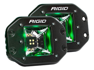 Rigid Radiance Pod Scene Lights Green Flush Mount Pair