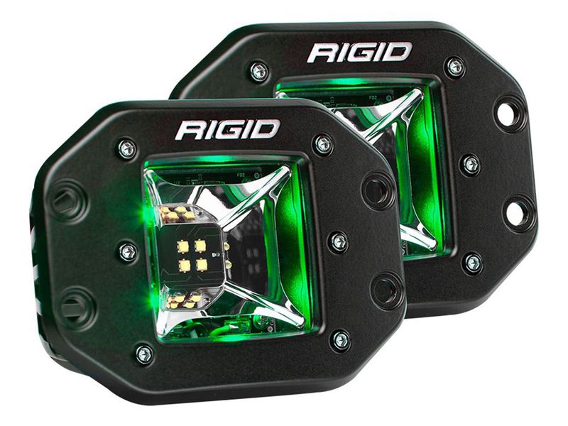 Rigid Radiance Pod Scene Lights Green Flush Mount Pair