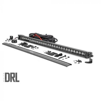 Rough Country 30 Inch Light Bar Single Row Black Series White DRL Universal