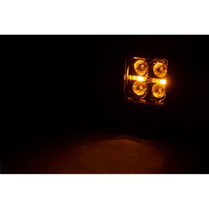 Rough Country Cree LED Light 2" Square Flush Mount With Amber Daytime Running Lights Pair