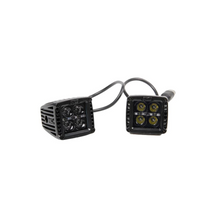 Rough Country Cree LED Light 2" Square Black Series With Amber Daytime Running Lights Pair