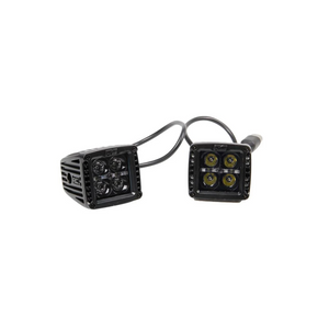 Rough Country Cree LED Light 2" Square Black Series With Amber Daytime Running Lights Pair