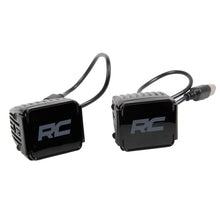 Rough Country Cree LED Light 2" Square Black Series With Amber Daytime Running Lights Pair