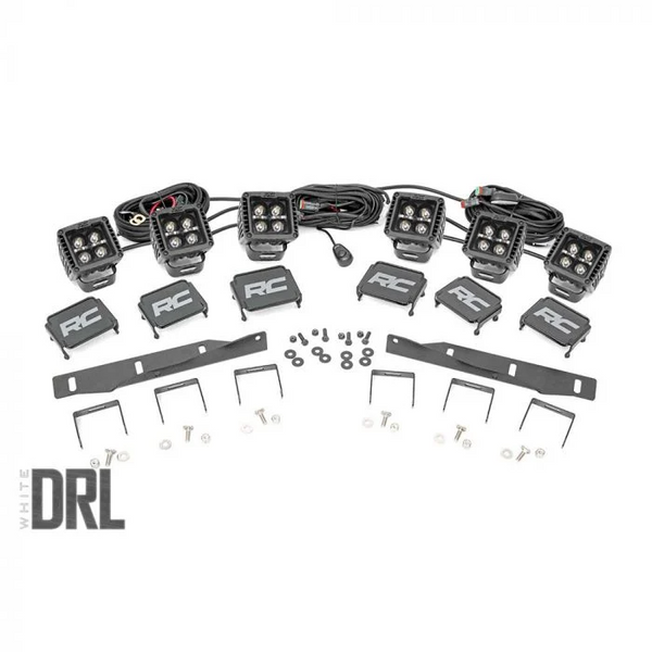 Rough Country Fog Light Kit Triple LED With Amber Daytime Running Lights F-150 Raptor 2017-2020