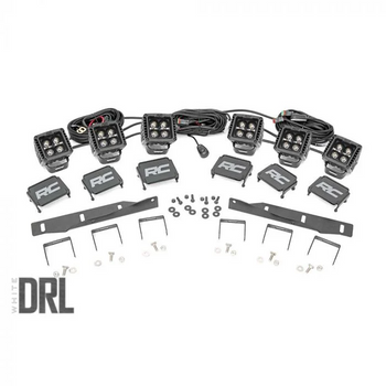 Rough Country Fog Light Kit Triple LED With Amber Daytime Running Lights F-150 Raptor 2017-2020