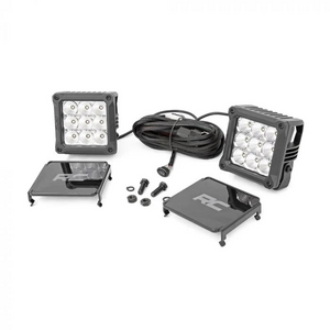 Rough Country Four Inch LED Cube Chrome Series White DRL Lights Pair Universal