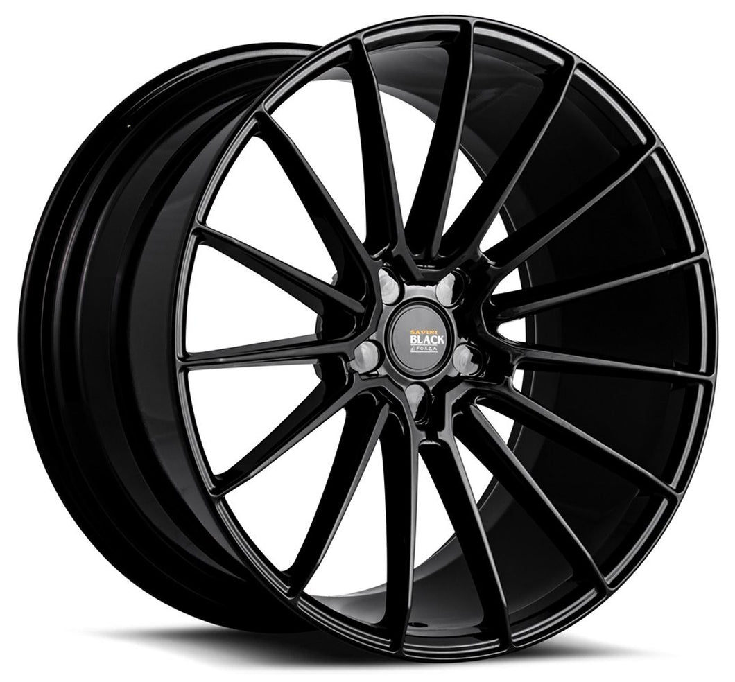 19x8.5 Savini Black Di Forza BM16 Gloss Black w/ Double Dark Tint