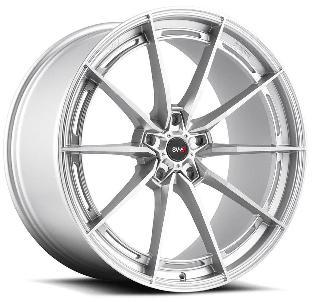 Staggered full Set - (2) 22x9 Savini SV-F1 Brushed Silver (Flow Form) (2) 22x11 Savini SV-F1 Brushed Silver (Flow Form)