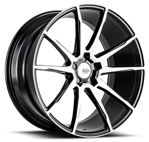 22x9 Savini Black Di Forza BM12 Gloss Black w/ Machined Face (Concave)