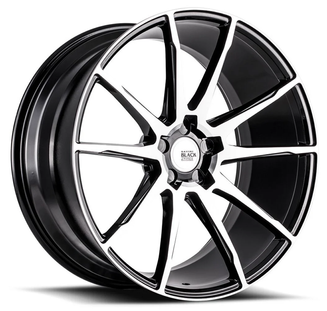 20x11 Savini Black Di Forza BM12 Gloss Black w/ Machined Face (Concave)