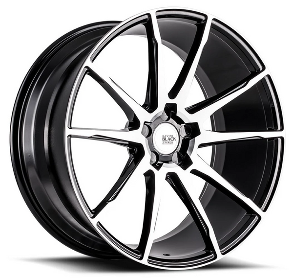 20x10 Savini Black Di Forza BM12 Gloss Black w/ Machined Face (Concave)