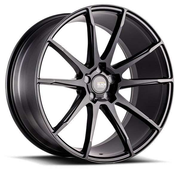 Staggered full Set - (2) 20x8.5 Savini Black Di Forza BM12 All Matte Black (Concave) (2) 20x10 Savini Black Di Forza BM12 All Matte Black (Concave)