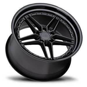 Staggered full Set - (2) 20x9 TSW Ascari Matte Black w/ Gloss Black Lip (2) 20x10.5 TSW Ascari Matte Black w/ Gloss Black Lip