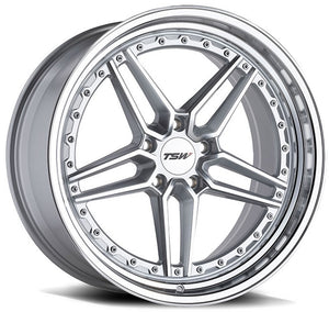 20x9 TSW Ascari Silver w/ Mirror Cut Face & Lip