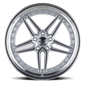 20x9 TSW Ascari Silver w/ Mirror Cut Face & Lip