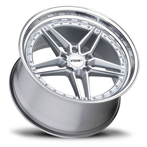 20x9 TSW Ascari Silver w/ Mirror Cut Face & Lip