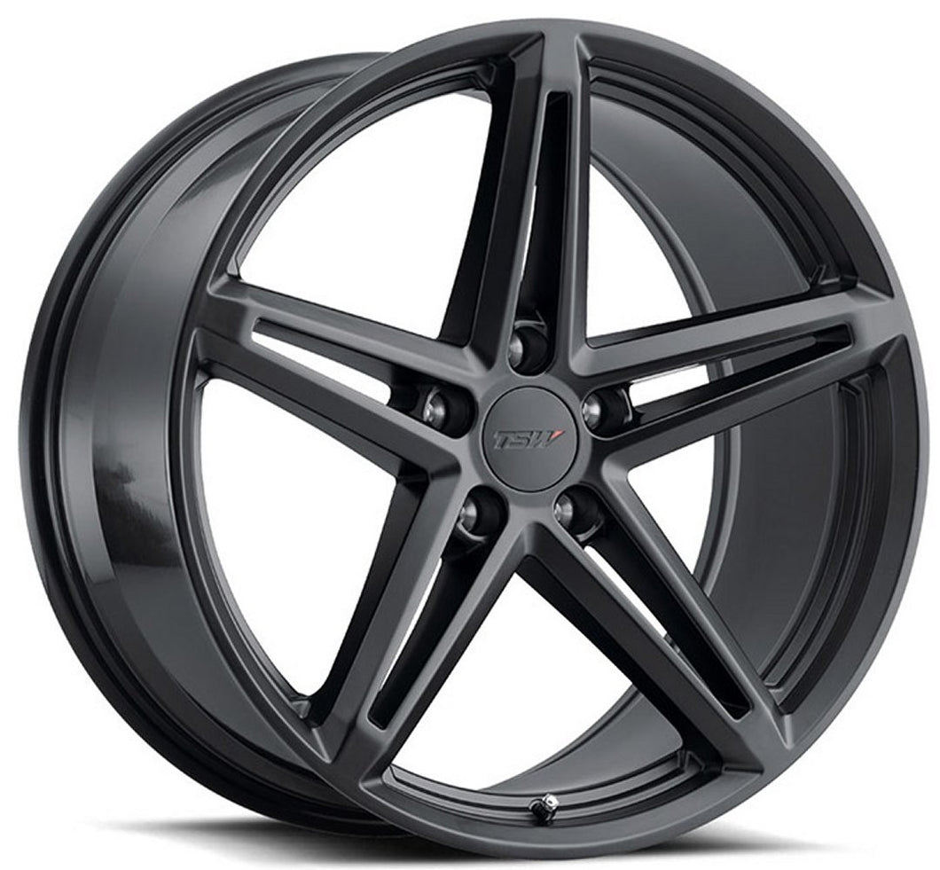 Staggered full Set - (2) 18x8.5 TSW Molteno Matte Black (2) 18x9.5 TSW Molteno Matte Black