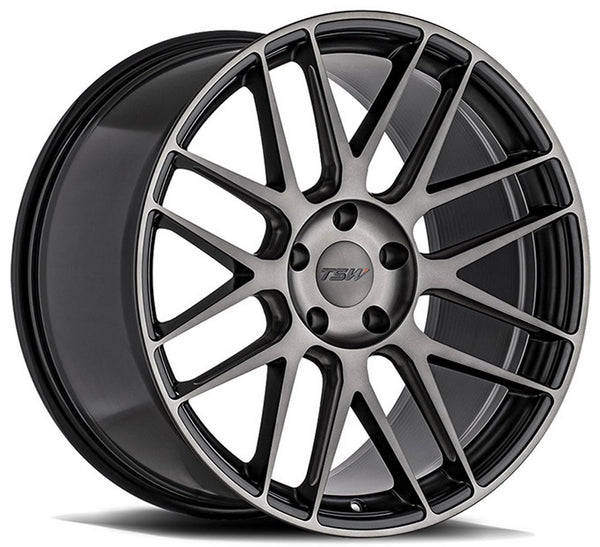 19x8.5 TSW Nord Semi Gloss Black w/ Ball Milling & Machined Dark Tinted Face (Rotary Forged)