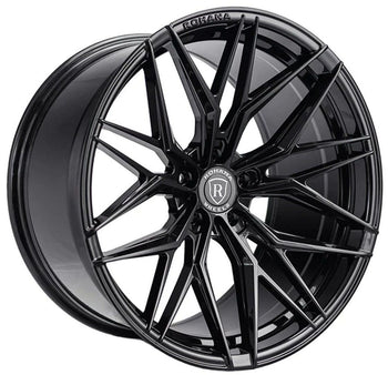 Staggered Full Set - 19x9.5 Rohana RFX17 Gloss Black (Cross Forged) (Mid Concave) 5x120 20mm (2) | 19x11 Rohana RFX17 Gloss Black (Cross Forged) (Deep Concave) 5x120 33mm (2)