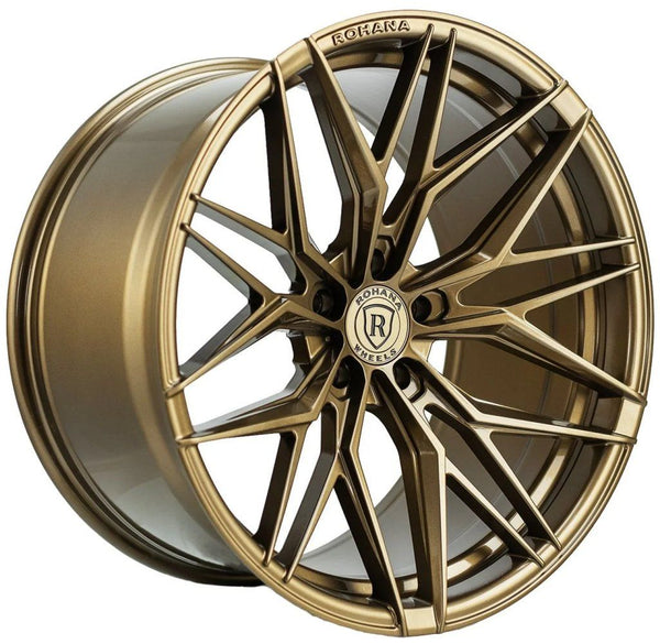 Square Full Set - 21x11.5 Rohana RFX17 Gloss Bronze (Cross Forged) (Deep Concave) 5x120 20mm (4)