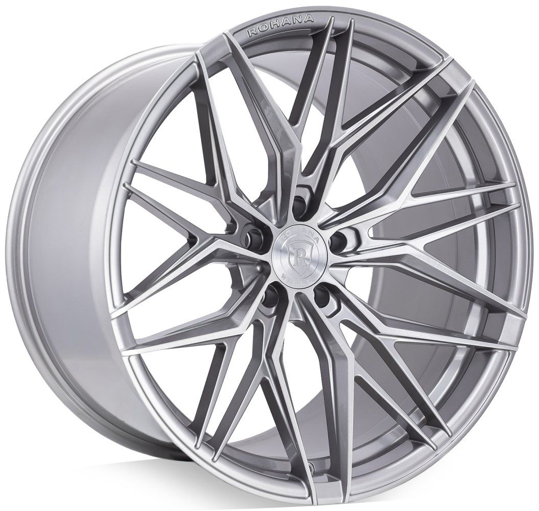 Square Full Set - 21x11.5 Rohana RFX17 Brushed Titanium (Cross Forged) (Deep Concave) 5x120 20mm (4)